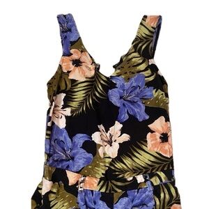 Vero Moda Tropical Print Linen Romper Small